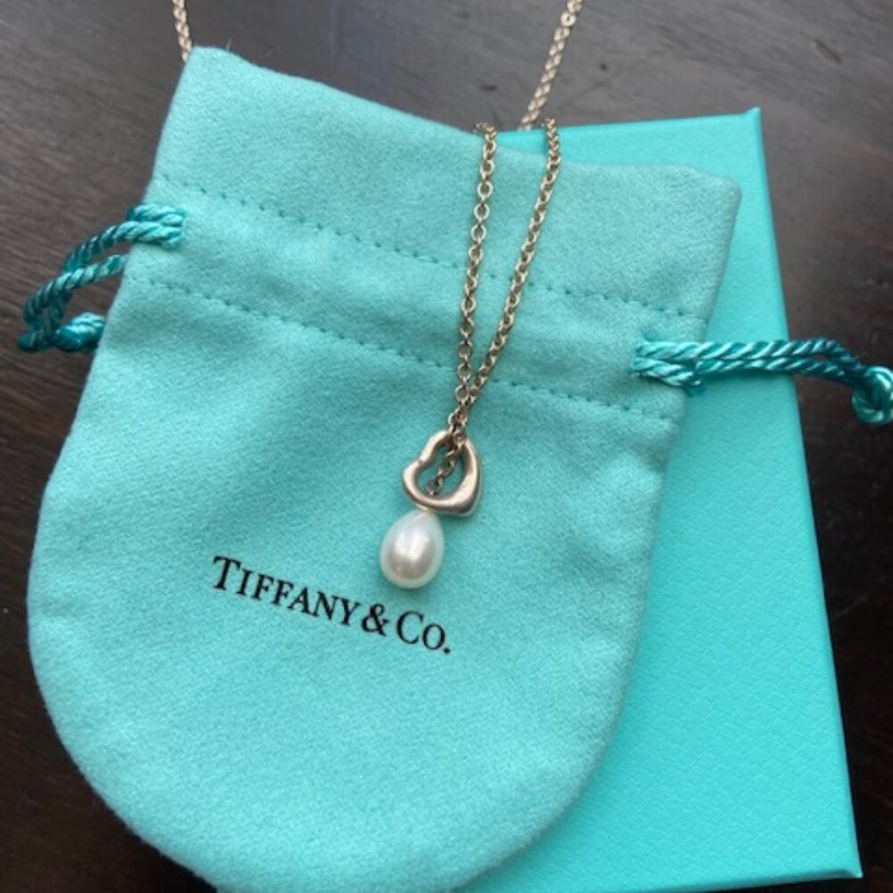 Tiffany & Co. Elsa Peretti Open Heart Lariat Necklace - Sterling Silver 19"